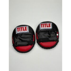 Title Boxing Focus Mitts Black Red Curved Punch Mitts Pair Training Gear
